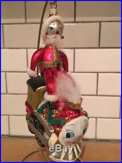 Christopher Radko Italian Santa On A Train Ornament Hard To Find Italy