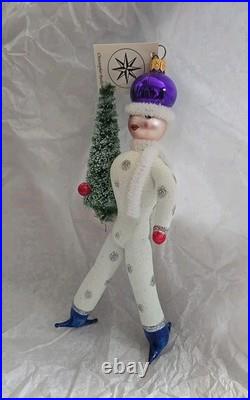 Christopher Radko Italian Winter Skater Ornament Purple Hat