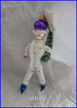 Christopher Radko Italian Winter Skater Ornament Purple Hat