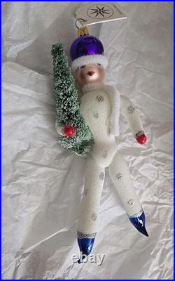 Christopher Radko Italian Winter Skater Ornament Purple Hat