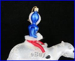 Christopher Radko Italy Glass Ornament POLAR COASTER Polar Bear & Eskimo