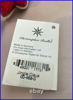 Christopher Radko JINGLE CLAUS Christmas Ornament Reflector 10.5 Tag & Box Rare
