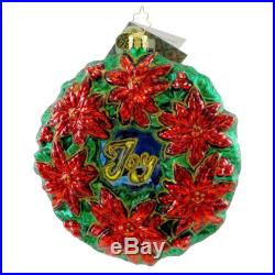 Christopher Radko JOYFUL RINGING Blown Glass Ornament Christmas Wreath Bells