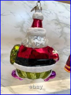 Christopher Radko Jolly Santa Ornaments, Lot of 3