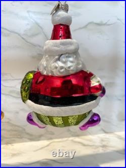 Christopher Radko Jolly Santa Ornaments, Lot of 3