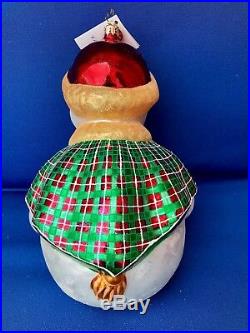 Christopher Radko Jolly Wrap Snowman 20th Anniversary Ornament Beautiful and Big