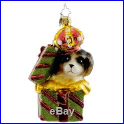 Christopher Radko KING HENRY Blown Glass Ornament Christmas Spaniel Dog