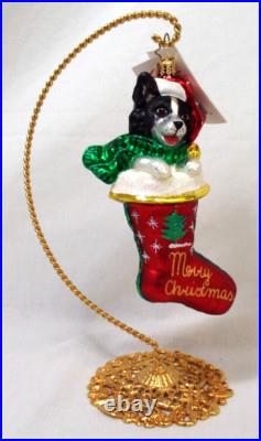 Christopher Radko Kyla Claus Border Collie Dog Christmas Glass Ornament With Tag Christopher Radko Kyla Claus Border Collie Dog Christmas Glass Ornament With Tag