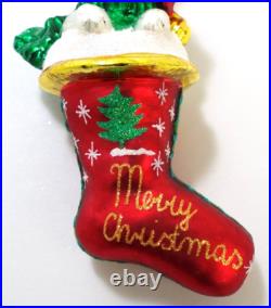 Christopher Radko Kyla Claus Border Collie Dog Christmas Glass Ornament With Tag