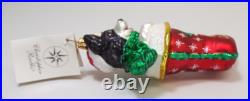 Christopher Radko Kyla Claus Border Collie Dog Christmas Glass Ornament With Tag
