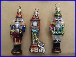 Christopher Radko LITTLE GEMS' COLLECTION 6 Feather Tree Glass Ornaments