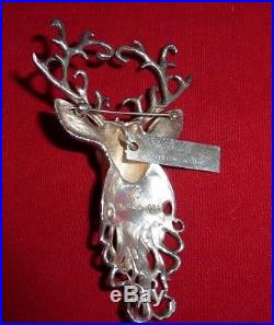 Christopher Radko LTD Edition 925 Sterling Silver Regal Reindeer Pin Ornament