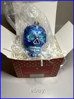 Christopher Radko La Calavera Especial Day of the Dead Glass Skull Ornament