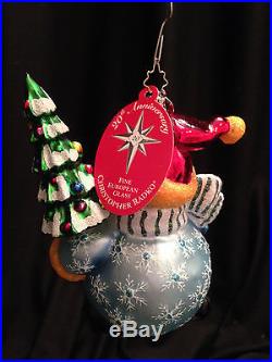 Christopher Radko Large Snowman Christmas Ornament Chubby Cheer Retired