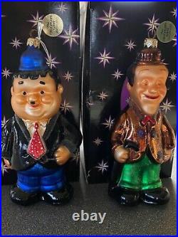 Christopher Radko Laurel and Hardy Ornaments in original boxes