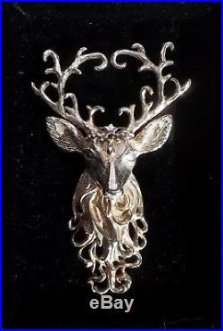 Christopher Radko Limited Regal Reindeer Sterling Silver 925 Ornament Brooch Pin