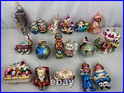 Christopher Radko Lot 17 Ornaments Jack & Jill, Santa, Animals, Christmas, Cows