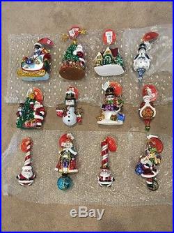 Christopher Radko Lot Of 12 Christmas Ornaments
