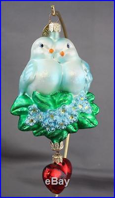 Christopher Radko Lovey Doveys Ornament 00-279-0 1999 Love Birds Heart Dangle
