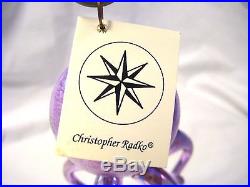 Christopher Radko Made In Italy Lavender Purple Octopus Ornament Tag Rare