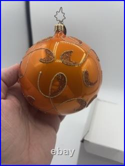 Christopher Radko Maestro Ball Ornament 1013830 4 Orange HTF
