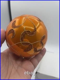 Christopher Radko Maestro Ball Ornament 1013830 4 Orange HTF