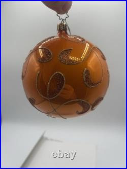 Christopher Radko Maestro Ball Ornament 1013830 4 Orange HTF