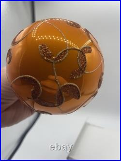Christopher Radko Maestro Ball Ornament 1013830 4 Orange HTF