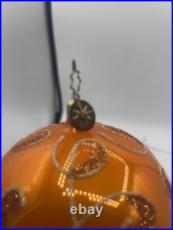 Christopher Radko Maestro Ball Ornament 1013830 4 Orange HTF