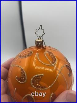 Christopher Radko Maestro Ball Ornament 1013830 4 Orange HTF