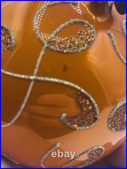 Christopher Radko Maestro Ball Ornament 1013830 4 Orange HTF