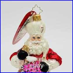 Christopher Radko Masterpiece In The Making Santa Glass Christmas Ornament 6.5