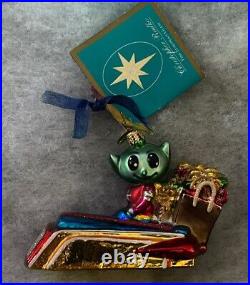 Christopher Radko Merry Martian 2005 Alien Car Christmas Ornament Box And Tags