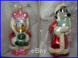 Christopher Radko Mickey & Friends Snowball Fun LE 507/2000 Glass Ornaments NIB