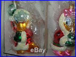 Christopher Radko Mickey & Friends Snowball Fun LE 507/2000 Glass Ornaments NIB