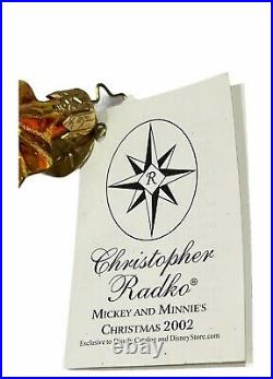 Christopher Radko Mickey & Minnie's Christmas 2002 Glass Ornament Orig Box withTag