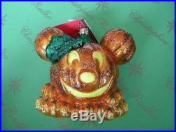 Christopher Radko Mickey Mouse Pumpkin Glass Ornament