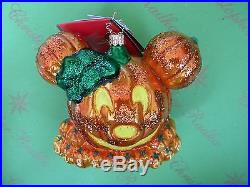 Christopher Radko Mickey Mouse Pumpkin Glass Ornament