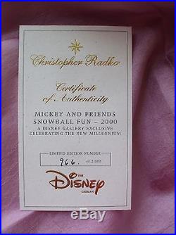 Christopher Radko Mickey and Friends Snowball Fun Disney Christmas Ornaments LE