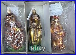 Christopher Radko Monkey Shine Set of 3 Vintage Glass Ornaments 1997 In Box
