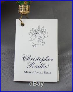 Christopher Radko Muffy Jingle Belle 2004 Ornament 3010677 Teddy Bear Bell Green