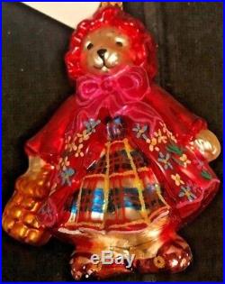 Christopher Radko Muffy Little Red Riding Hood Bear 2004 Christmas Ornament
