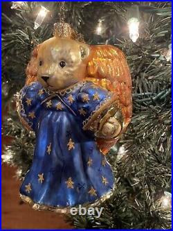 Christopher Radko Muffy Vanderbear Angel Bear With Halo Ornament 6