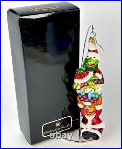 Christopher Radko Muppet Totem Pole 1997 Kermit Gonzo Fozzie 8 Ornament Tag Box