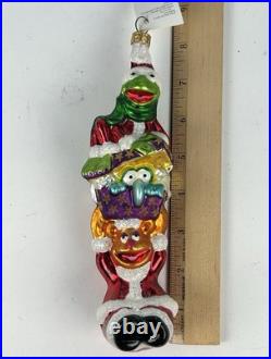 Christopher Radko Muppet Totem Pole 1997 Kermit Gonzo Fozzie 8 Ornament Tag Box