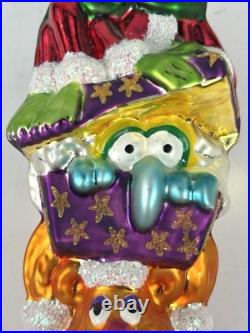Christopher Radko Muppet Totem Pole 1997 Kermit Gonzo Fozzie 8 Ornament Tag Box