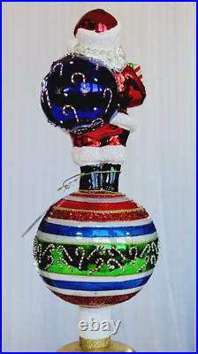 Christopher Radko NEW 12.75 Reflection From Top Santa Finial Christmas Topper