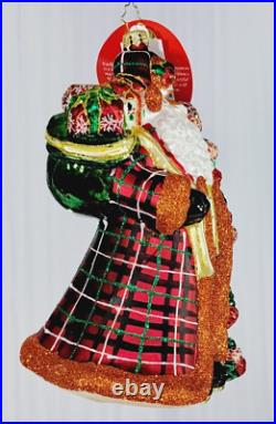 Christopher Radko NEW 7 Perfectly Plaid Santa Christmas Tree Ornament