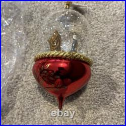Christopher Radko Nativity Snow Fall Red Snow Globe Christmas Ornament New Withtag