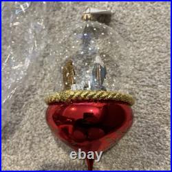Christopher Radko Nativity Snow Fall Red Snow Globe Christmas Ornament New Withtag